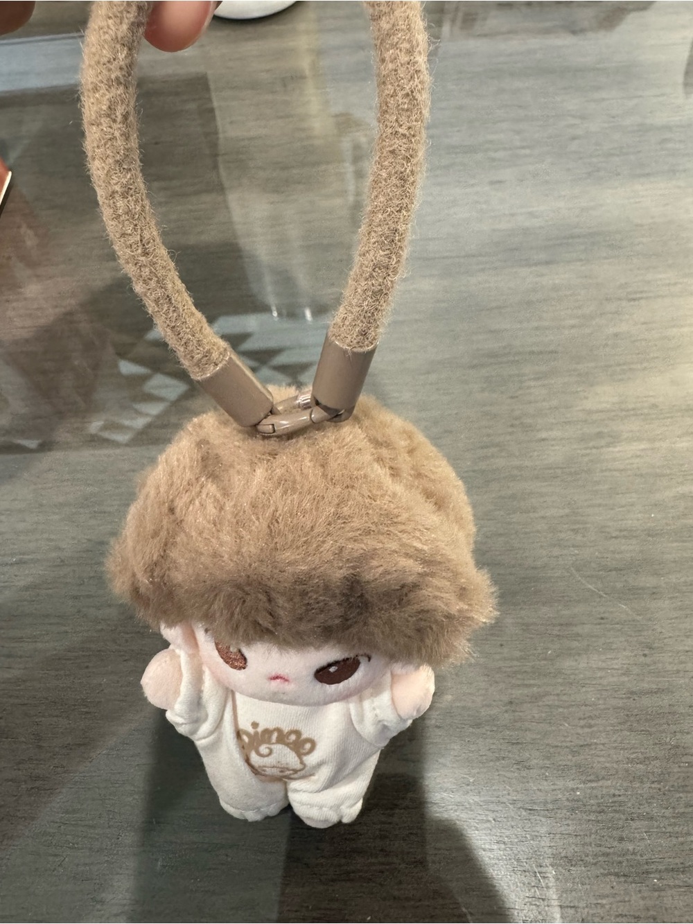 DimooWorld Soft-Faced Plush Keychain - Pink & Cream - Picture 7 of 7